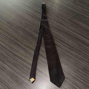 Donna Karan signature silk tie bronze color with dark detailing